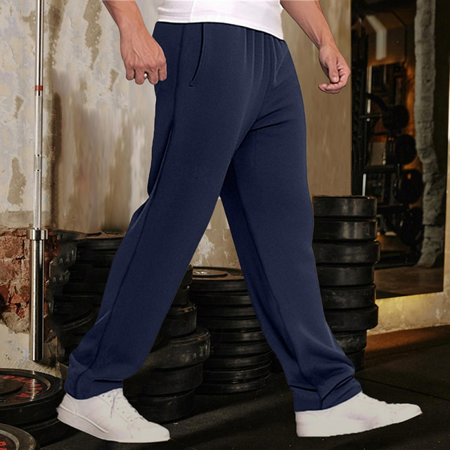  Men's Sweatpants Athletic Pants Pocket Wide Leg Elastic Waistband Pants / Trousers Outdoor Sports & Outdoor Athletic Quick Dry Lightweight Soft Marathon Running Workout Tailored Fit Sportswear