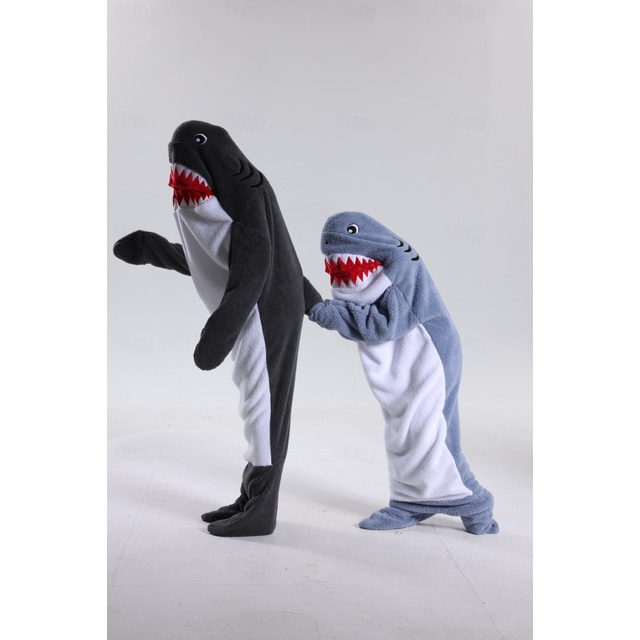  Kostüm einer Tierband Kigurumi-Pyjamas Ausgefallene Kostüme Gruppenkostüm Tier Hai Zeichentrick Warm Charme Lustiges Kostüm Kinder Erwachsene Unisex Männer und Frauen Jungen und Mädchen Halloween