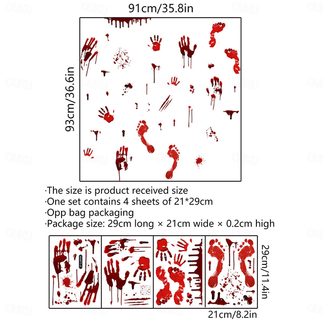  Decorations Window Stickers, Reuseable Wall Decals for Bedroom, Bathroom, Fireplace, Floor Decorations, Peel and Stick Window Clings for Party Decor