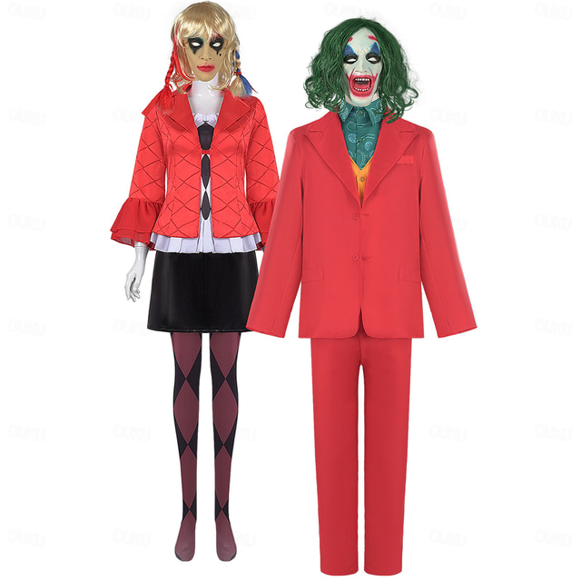  Couples Joker: Folie à Deux Harley Quinn Joker Clown Halloween Group Couples Costumes Men's Women's Movie Cosplay Cosplay Halloween Carnival Masquerade Event / Party Masquerade