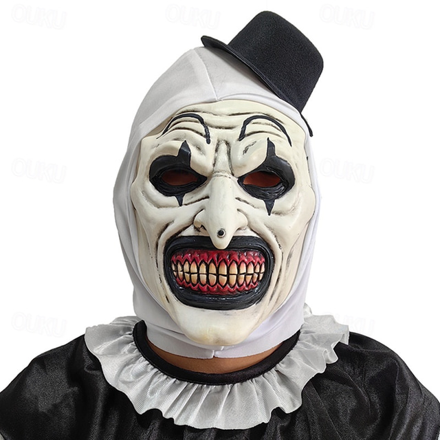  Halloween Art the Clown Mask Halloween Props Adults' Men's Women's Unisex Horror Scary Costume Halloween Carnival Easy Carnival Costume