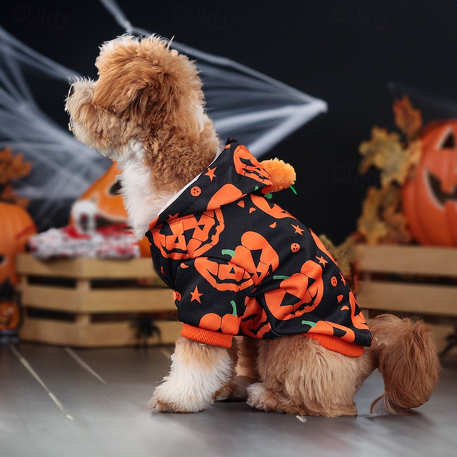  Câini Costume de Halloween Costum Câine Dovleac Drăguţ Απαλό Halloween Carnaval Petrecere  Ținute haine pentru cățeluși