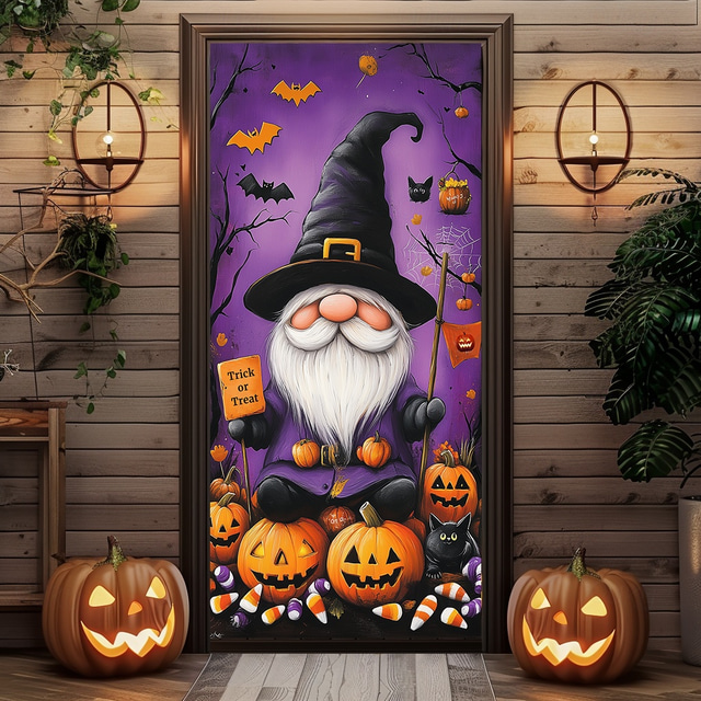  Halloween Door Decorations Halloween Door Covers Jack O Lantern Pumpkin Door Curtain Door Tapestry Decoration Backdrop Door Banner for Front Door Farmhouse Holiday Party Indoor Outdoor Decor Supplies