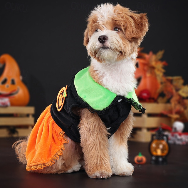 Câini Costume de Halloween Costum Câine Dovleac Drăguţ Cald Halloween Carnaval Petrecere  Ținute haine pentru cățeluși