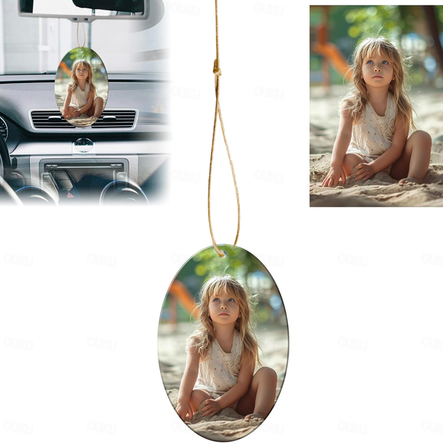  Personalized Photo Christmas Ornaments Elliptic Acrylic 2D Custom Gifts Hanging Pendant Xmas Decoration Custom Mirror Hanging Ornament with Photo