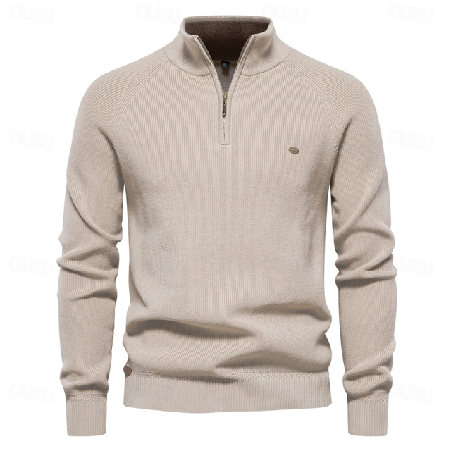  New Autumn Cotton Zipper Cardigans for Men Fashion Casual Social Men Sweaters High Collar Warm Winter Knitted Sweater Men