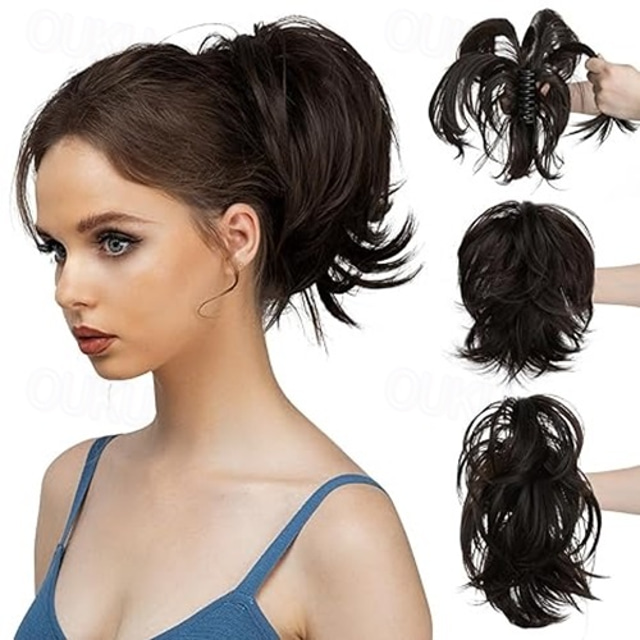  Cordon Queue-de-cheval Doux / Naturel / Faciliter l'habillage Cheveux Synthétiques Pièce de cheveux Extension des cheveux Droit 12 pouces Soirée / Fête / Soirée / du quotidien