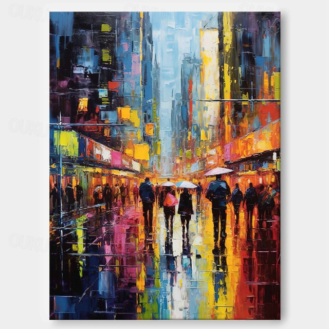  pictura abstractă a orașului pictură de artă urbană realizată manual pictura orizontului orașului pictura orizontului orașului pictura orizontului new yorkului picturi în ulei pentru iubitorii de new