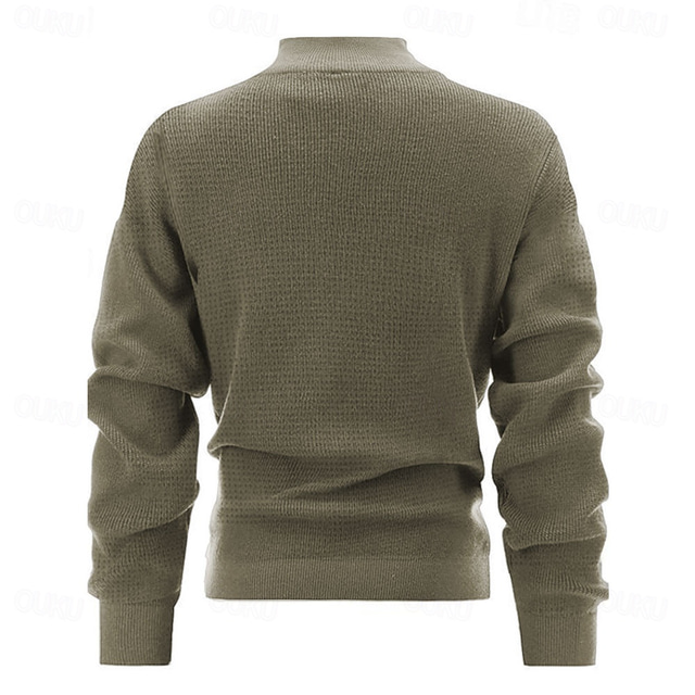  Pánské Kůň Pulovrový svetr Svetr na zip Polo svetr Límec na zip Retro Na běžné nošení Párty večerní šaty Denní Výšivka Pletenina Teplé Dlouhý rukáv Podzim Zima Černá Armádní zelená Hnědá