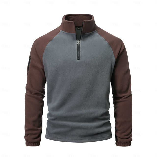  Hombre Pull-over Azul Piscina Verde Trébol Caqui Café Con Capucha Cuello Mao Plano Deporte Deportes Ropa de calle Estampado en caliente Design Básico Casual Invierno Ropa Sudaderas con capucha