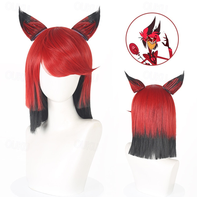  Anime Cosplay Wig Hazbin Cosplay Hotel ALASTOR Hair Props Halloween Carnival Christmas Costume Cosplay Wigs