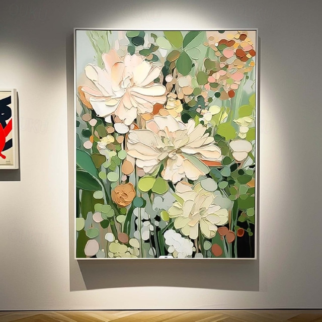  Oil painting handmade Impressionism Floral Paintings handmade Flower Oil Painting Abstract Rose Flower Painting Flower Landscape Painting Floral Wall Art Canvas Spring painting for Living Room