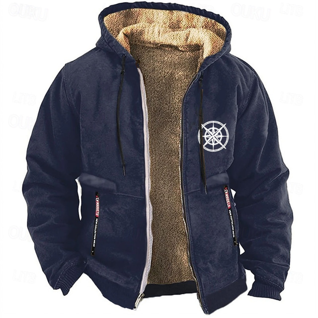  Herr Grafiska tryck Cowboy Fleece Tröja Långärmad Tröjor Huva Vintage vilda västern-stil Semester Utekväll Höst vinter Svart Blå Brun Kläder Designer Grafiskt tryck S M L XL XXL XXXL