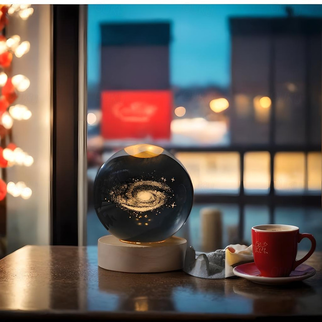  leuchtende planetarische galaxie kristallkugel nachtlichter usb power warmweiß nachtlicht weihnachtskind geschenk nachtlampe