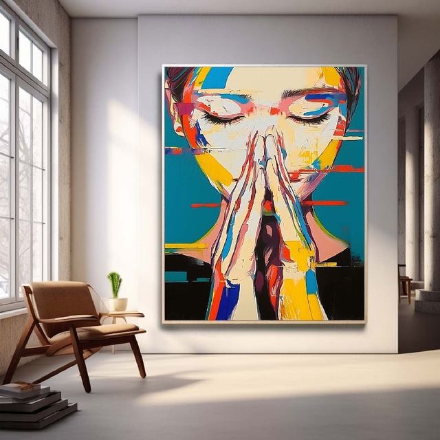  Large Handmade Abstract Palette knife face painting wall art Handmade textured face of girl painting handpainted figurative oil painting wall art face girl Oil painting wall decorative painting room