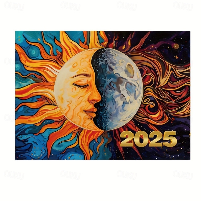 20242025 Sun and Moon Art Wall Calendar 12 Month Planner with Full