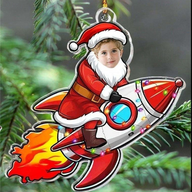  Globuri de Crăciun personalizate cu fotografie din acril 2D cadouri personalizate cu fața bebelușului ornamente pentru bradul de Crăciun decorațiuni Xmas cadouri atârnate