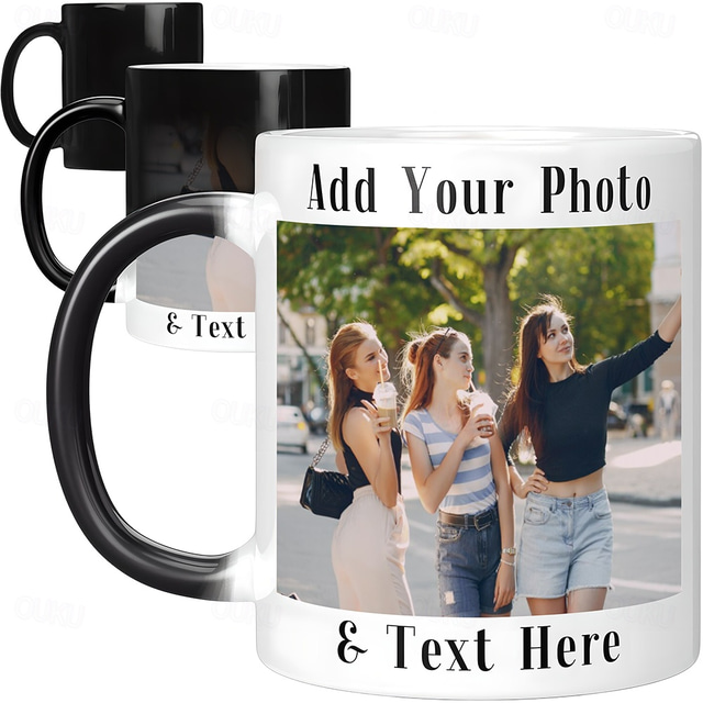  εξατομικευμένη μαγική κούπα προσαρμοσμένη φωτογραφία χριστουγεννιάτικο δώρο κούπα θερμότητα αποκαλύπτει ευαίσθητη κούπα αλλάζει χρώμα κεραμική κούπα χριστουγεννιάτικη κούπα καφέ με λογότυπο εικόνας