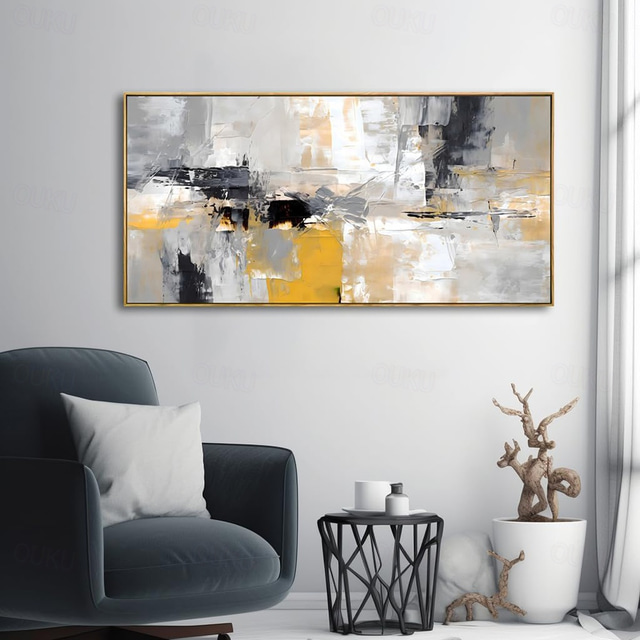  Handmade Oil Painting Canvas Wall Art Decoration Modern Abstract Texture  for Living Room Home Decor Rolled Frameless Unstretched Painting