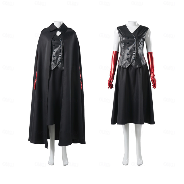  Beetlejuice Horror Movie Ghost Bride Lydia Deetz Skirt Cloak Outfits Adults' Women's Cosplay Costume Party / Evening Masquerade Easy Carnival Costume