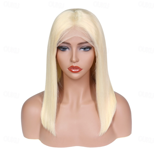  Remy-Menschenhaar, 13 x 6 Zoll, Spitzenfrontperücke, Seitenscheitel, Mittelscheitel, freier Teil, brasilianisches Haar, glatt, natürlich, glatte blonde Perücke, 130 % 150 % 180 % Dichte, mit