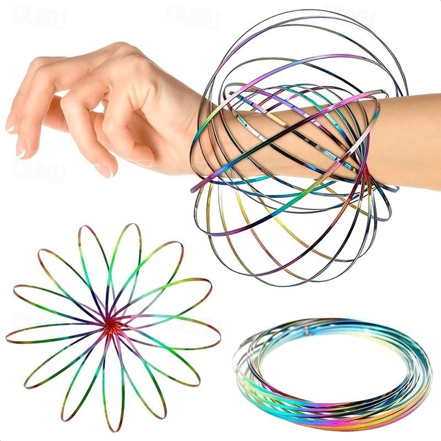  Mystical Flow Rings Arm Toy - 3D Kinetic Spring Bracelet with Magic Ring, Slinky Design, and Colorful Appearance - Perfect Gift for Christmas, Halloween, Thanksgiving Day, and Easter