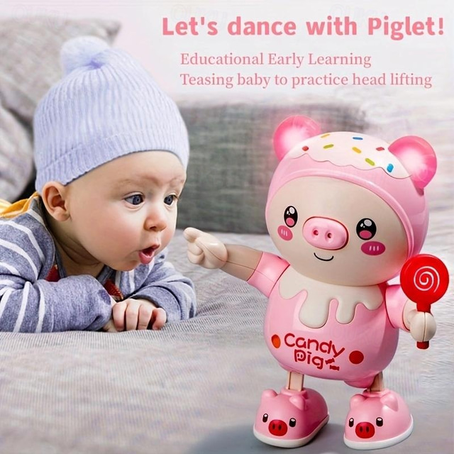 Adorable Smart Electric Pig Baby Toy Doll Lights Up, Music Plays