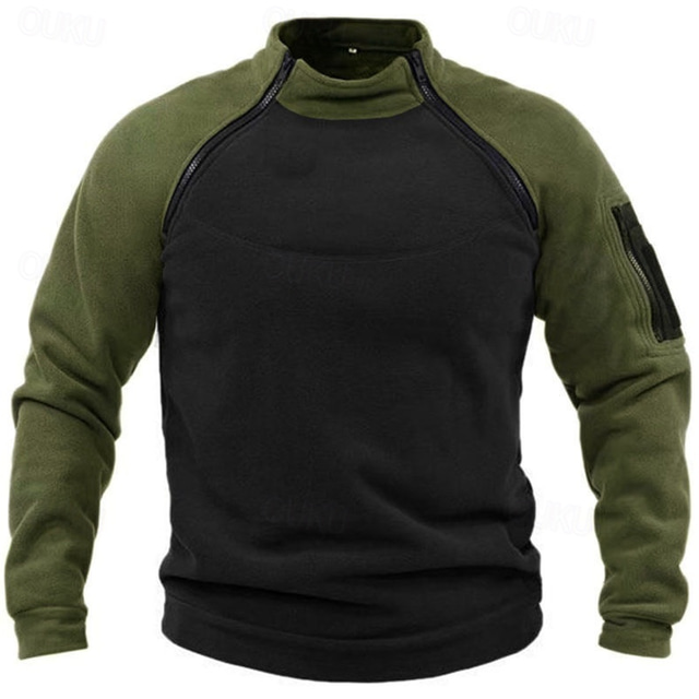  Men's Hiking Fleece Jacket Fleece Winter Outdoor Warm Soft Comfortable Fleece Jackets Full Zip Camping / Hiking / Caving Traveling Winter Sports Dark Grey Forest Green Navy Dark Khaki Light Khaki