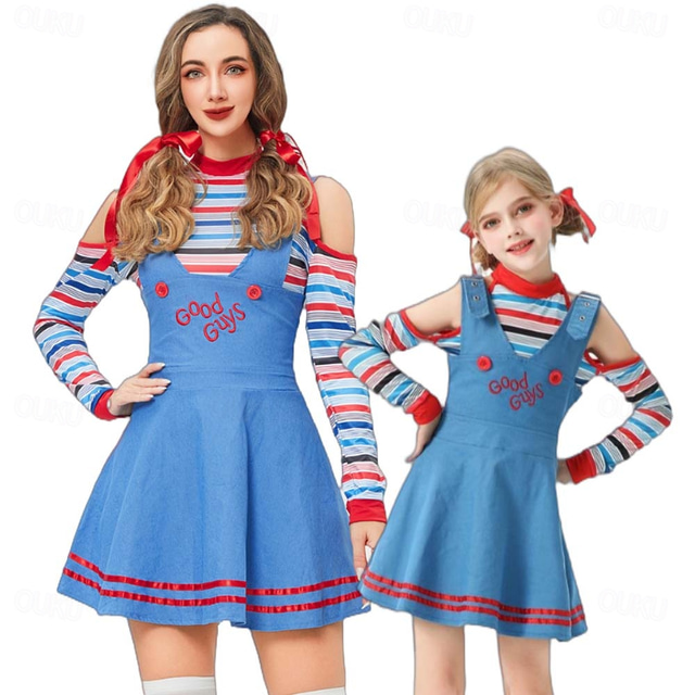  Chucky Scary Doll Dress Costume Group & Family Halloween Costumes Kid's Adults' Women's Girls' Movie / TV Theme Costumes Horror Party Carnival Easy Carnival Costume