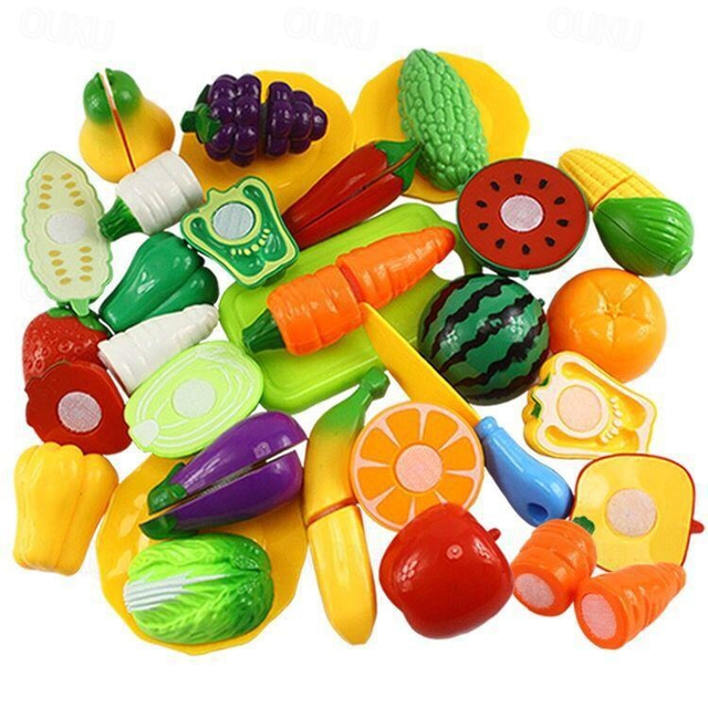  21-Piece Fun Cutting Food Toy Set - Develops Early Basic Skills, Suitable for Children, Girls, and Boys, Perfect as Halloween and Christmas Gift
