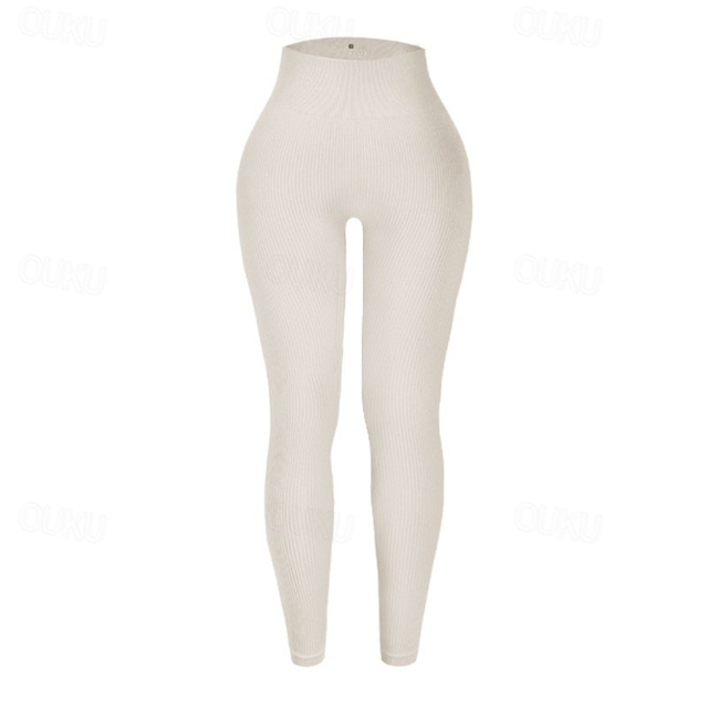  Per donna Pantaloni da yoga Leggings da yoga Vita Alta Yoga Allenamento in Palestra Pilates Collant Nero Verde militare Rosso Autunno Inverno Gli sport Abbigliamento sportivo Elasticizzato Taglia