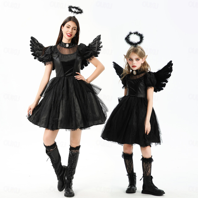  Angel / Devil Vampire Halloween Group Family Costumes Kid's Adults' Women's Girls' Punk & Gothic Party / Evening Carnival Easy Carnival Costume