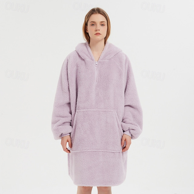  Women Pajamas Winter Fleece Thermal Bathrobe for Women with Hood Long Warm Plush Thick, Women Robes Soft Sleepwear Casual Ladie Loungewear