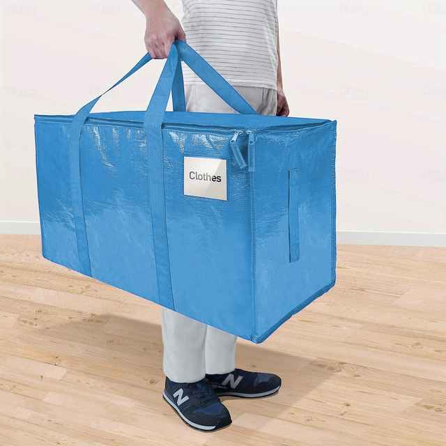  24 Gallon Reusable Moving Bag with Zipper And Stronger Handle, Can Be Carried And Moved, Foldable, Suitable For Moving, Traveling, Dormitory Storage, Waterproof Material, Dustproof And Moisture-Proof