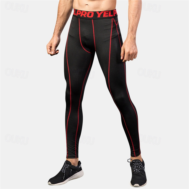  Herre Leggings Joggebukser Treningstights Treningsbukser Lomme Elastisk midje Høy Midje Strømpebukse utendørs Sport & Utendørs Atletisk Høst Hurtigtørkende Lettvekt Myk Maraton Løp Trene Skreddersydd