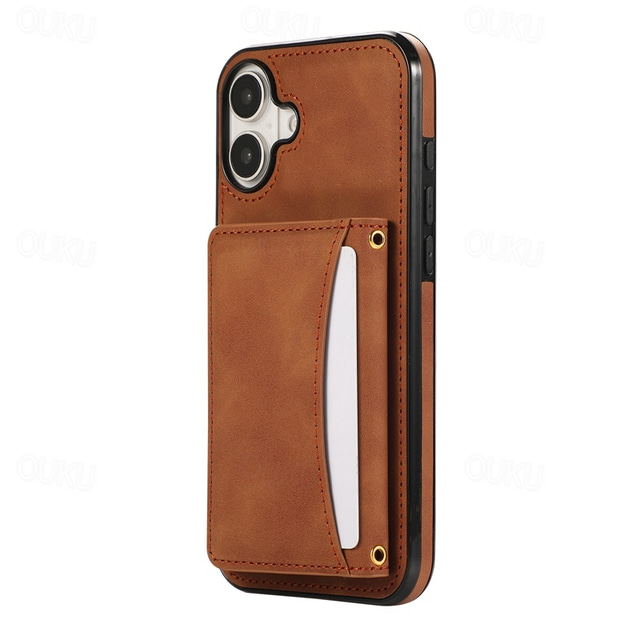  Phone Case For iPhone 16 Pro Max Plus iPhone 15 Pro Max Plus iPhone 14 13 12 11 Pro Max Plus Mini SE Back Cover with Stand Holder Card Slot Shockproof Retro TPU PU Leather