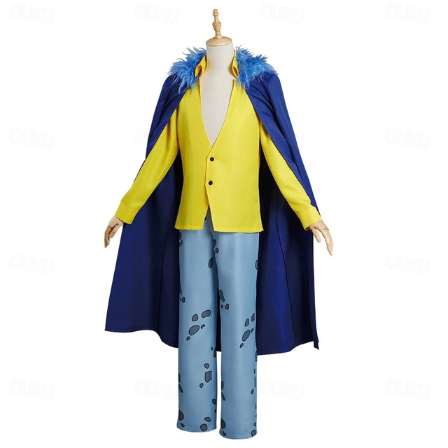  Inspired by One Piece Trafalgar Law Anime Cosplay Costumes Japanese Masquerade Cosplay Suits Long Sleeve Coat Pants Cloak For Men's