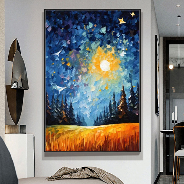  Mintura Handmade Abstract Landscape Oil Paintings On Canvas Wall Art Decoration Modern Picture For Home Decor Rolled Frameless Unstretched Painting