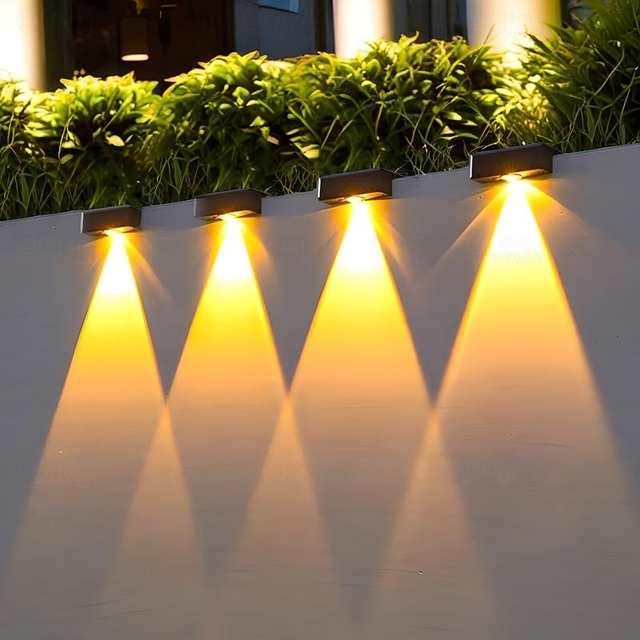  aurinkoseinävalaisin, superkirkkaat led-kansi- ja aitavalot, vedenpitävät ulkovalot aurinkoenergialla toimivat yövalot puutarhaan, parvekkeelle ja kuistille