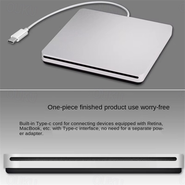 External DVD Burner Drive USB 3.0 TypeC Optical Drive Slim Slotin CD