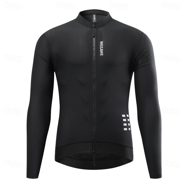  WOSAWE Spring Summer Cycling Outdoor Sports Men's Cycling Long Sleeve Tight Reflective Comfortable Breathable Cycling Jersey Top BE269