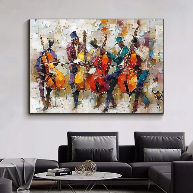  Music oil painting handmade Abstract Arthritis Paintings On Canvas handpainted Rich Textured Acrylic oil Painting Modern music paintings Wall Art Hand Painted Artwork for Living Room Wall Decor