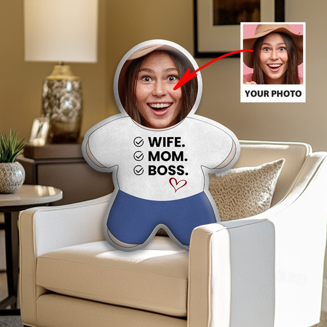  وسائد غير منتظمة وبطانيات هدايا مخصصة صورة الزوجة الأم المديرة أفكار هدايا مخصصة بمقاسات متنوعة مع إدخال هدية لها في عيد الحب