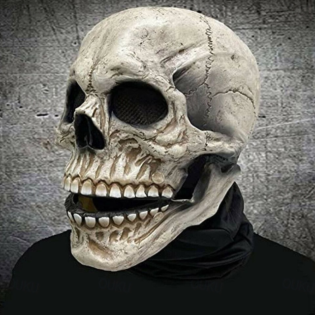  ハロウィンフルヘッドスカルマスクスケルトンマスクハロウィンコスチュームホラー悪コールオブデューティマスクヘルメット可動顎ヘルメット