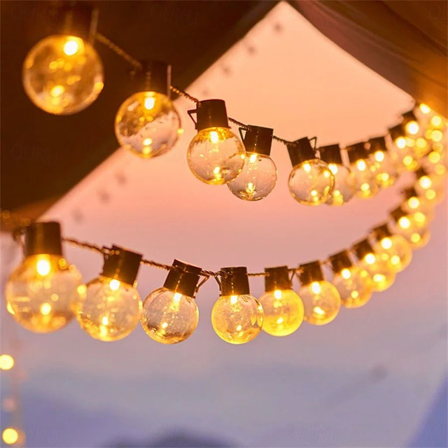  Luci a Filo con Lampadine G50 Solari Impermeabili da Esterno 5m 7m Perfette per Cortile Esterno Patio Campeggio Decorazione Atmosfera