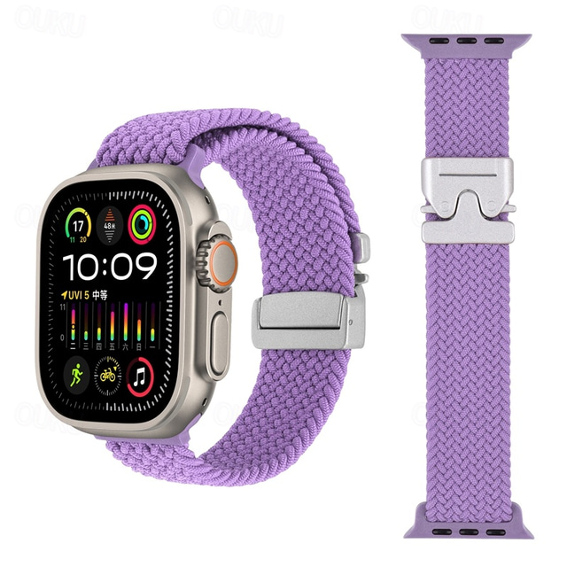  Sport Band Compatible with Apple Watch band 38mm 40mm 41mm 42mm 44mm 45mm 49mm Braided Adjustable Fabric Strap Replacement Wristband for iwatch Ultra 2 Series 9 8 7 SE 6 5 4 3 2 1