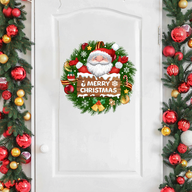  Santa Claus Window Decoration Snowflakes Window Stickers Christmas Window Stickers Christmas Decoration Window Christmas Tree Window Stickers for Christmas Decoration