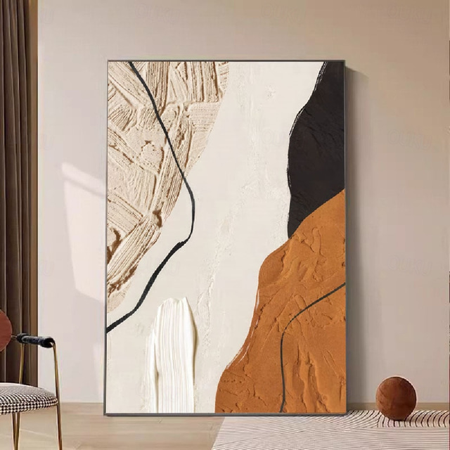  Pattle knife painting handmade Abstract Orange Paintings On Canvas Hand painted Rich Textured Acrylic Painting Modern Wall Art orange painting Hand Painted Artwork painting for Living Room Wall Decor