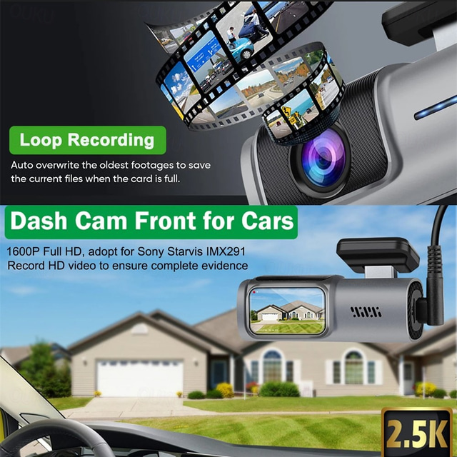 Car Dash Cam Night Vision Wi-Fi Driving Recorder Ultra-wide Angle DVR ...