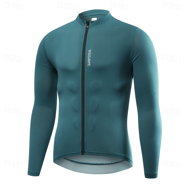  Wosawe été hommes vélo cyclisme haut à manches longues séchage rapide respirant évacuation de l'humidité évacuation de la transpiration sport haut cyclisme maillot bt286